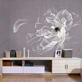 新中式墙纸壁画 客厅卧室酒店包厢背景墙壁纸 手绘花卉大型壁画