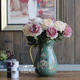 欧式家居饰品时尚创意摆件彩绘陶瓷大花瓶/花器 花艺套装