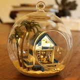 【成品】diy小屋迷你玻璃球爱琴海岛屿森林飞屋圣诞新年礼物现货