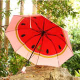 韩国加厚彩胶西瓜柠檬雨伞日本个性清新折叠伞创意水果伞情侣包邮