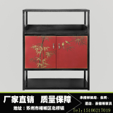 新中式玄关柜简约现代实木手绘装饰柜门厅柜创意储物柜餐边柜家具