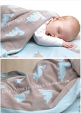 外贸出口澳洲原单宝宝推车毯双层针织毯盖毯抱毯舒适亲肤纯棉线毯