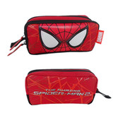 正品蜘蛛侠双层超大容量笔袋简约帆布创意男小学生文具盒儿童笔盒