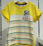 curlysue韩国可爱秀专柜正品代购夏季装男童儿童圆领纯棉短袖t恤