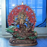 【佛缘堂】进口尼泊尔半鎏金一尺三财宝天王佛像