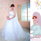 最新款婚纱 小清新vera wang韩版甜美公主齐地婚纱 新娘坐床纱