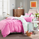 家居床上用品宜家风格纯色全棉床单被套被罩床裙双人简约四件套