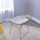 北欧宜家镂空铁丝椅现代简约铁艺餐椅设计师艺术休闲金属靠背椅子
