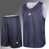 团购阿迪达斯篮球服套装男背心篮球衣双面穿篮球比赛队服定制印号
