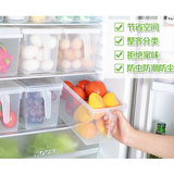 日本进口保鲜盒带手柄大号冰箱橱柜收纳盒水果杂粮蔬菜塑料储物盒