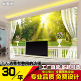 欧式阳台树林风景3D立体大型壁画 电视背景墙纸 田园客厅沙发壁纸