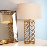 美式乡村古铜金属色镂空鸟笼台灯 北欧宜家样板房客厅卧室床头灯
