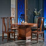 榆木酒店雕花圆桌椅小长桌正方桌实木家具1.41.6米1.8米厂家直销
