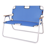 特价高档精品双人折叠椅便携休闲户外椅加厚铝合金折叠靠背椅轻便