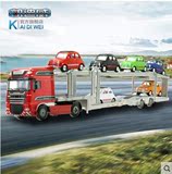 凯迪威合金车模型双层汽车运输车挂车儿童玩具车金属工程车620043