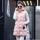 2016新款新款韩版大码棉服马甲修身显瘦时尚中长款棉衣外套女装潮