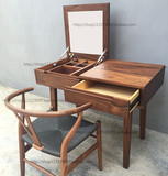美国进口黑胡桃实木书桌化妆桌梳妆台/现代美式简约北欧实木家具