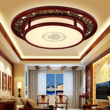 现代中式吸顶灯实木圆形亚克力调光LED客厅餐厅卧室饭店酒店灯