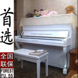 二手钢琴 韩国进口英昌FU55/三益白色钢琴 练习教学考级立式钢琴