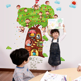 儿童房背景墙幼儿园早教中心布置大型面积卡通花树小鸟墙贴自粘画