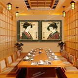 日本仕女图装饰画日式美人图居家壁画日本餐厅饭店酒店包厢无框画