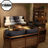现代中式家具沙发组合客厅实木沙发样板间售楼处别墅洽谈休闲沙发
