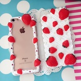 iphone6s plus草莓款奶油手机壳OPPON3清新可爱vivox6美图V4