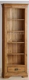 法式纯实木窄书柜高书架白橡木书橱复古实木纯实木展示柜特价新款