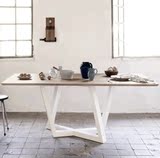 美式实木桌办公室桌子铁艺创意设计欧美风格休闲餐桌工作台电脑桌