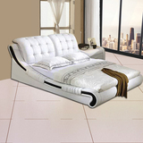 新款按摩布艺可拆洗双人床1.8米榻榻米床婚床简约现代布床1.5米