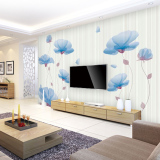 电视背景墙壁纸简约客厅卧室3d立体现代花卉墙纸无缝墙布大型壁画