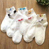 【天天特价】春夏季韩国立体口船袜低帮薄款纯棉短袜纯白色女袜子