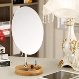 【天天特价】欧式化妆镜金属椭圆单面镜台式镜子超大8寸高清包邮