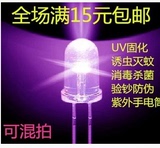 促销正品UV LED灯珠395nm F5 5mm紫光验钞灯 5毫米紫外线固化美甲