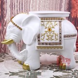 白色树脂大象换鞋凳子欧式创意落地摆件家居工艺装饰品礼品摆设