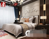包邮欧式田园实木床2米现代新中式白色板式双人床1.8米真皮大婚床
