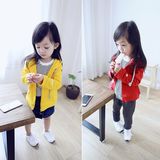 韩国3岁童装2016春季新款4女童糖果色5长袖卫衣6儿童外套7开衫
