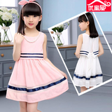女童装夏季裙子2016新款儿童雪纺韩版时尚白色连衣裙中大童公主裙
