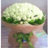 哈尔滨99只白色玫瑰高档花束情人节七夕节圣诞节同城鲜花速递送花