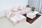 粉色花园秋冬田园绗缝全棉布艺衍缝沙发垫沙发巾飘窗垫坐垫沙发罩