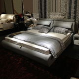 布床布艺床可拆洗双人床简约现代小户型1.8米主卧气动储物软包床