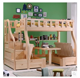 实木子母床书桌床组合儿童上下铺高低床上下床双层床多功能箱体床