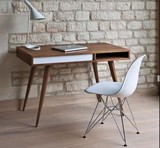 美式北欧电脑桌实木小户型书桌现代简约办公工作写字台洽谈桌