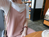 3Q STUDIO定制款夏日新品竖条纹裸粉色长款吊带雪纺连衣裙
