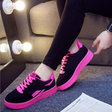 春季时尚韩版休闲学生女式板鞋透气运动鞋平底厚底防滑跑步鞋单鞋