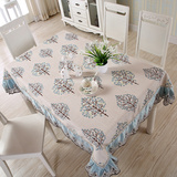 欧式高档客厅茶几桌布现代布艺餐桌布长方形蕾丝树叶桌布茶几台布