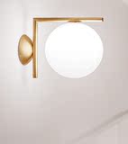 北欧现代简约宜家玻璃圆球壁灯书房卧室客厅过道个性装饰LED壁灯