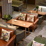 休闲咖啡厅沙发 烘焙店餐饮沙发 甜品店奶茶店西餐厅沙发桌椅组合