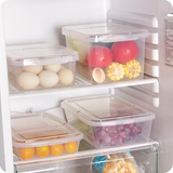 厨房翻盖冰箱保鲜盒食品收纳盒 塑料长方形大容量五谷杂粮储物盒