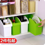 厨房塑料带滑轮子收纳盒 多功能整理架 碗碟锅盖调味瓶收纳箱